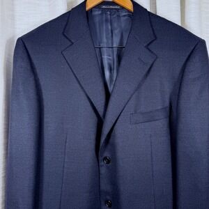 Ermenegildo Zegna High Performance Su Misura Navy Blue Wool Blazer Jacket US 46L